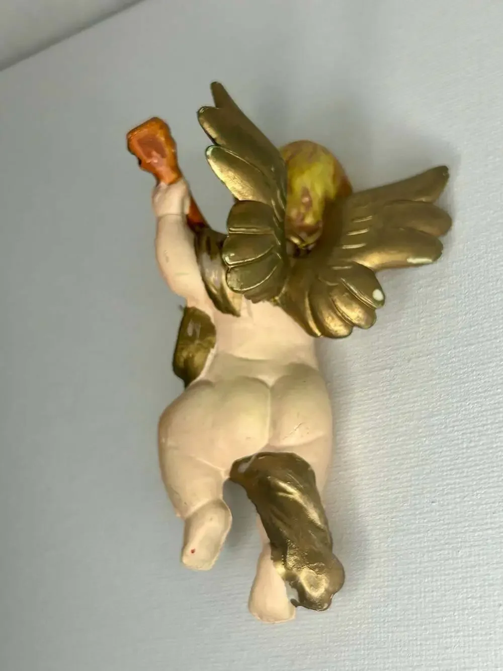 Vintage Italian Cherub Angel Playing Violin Christmas Ornament